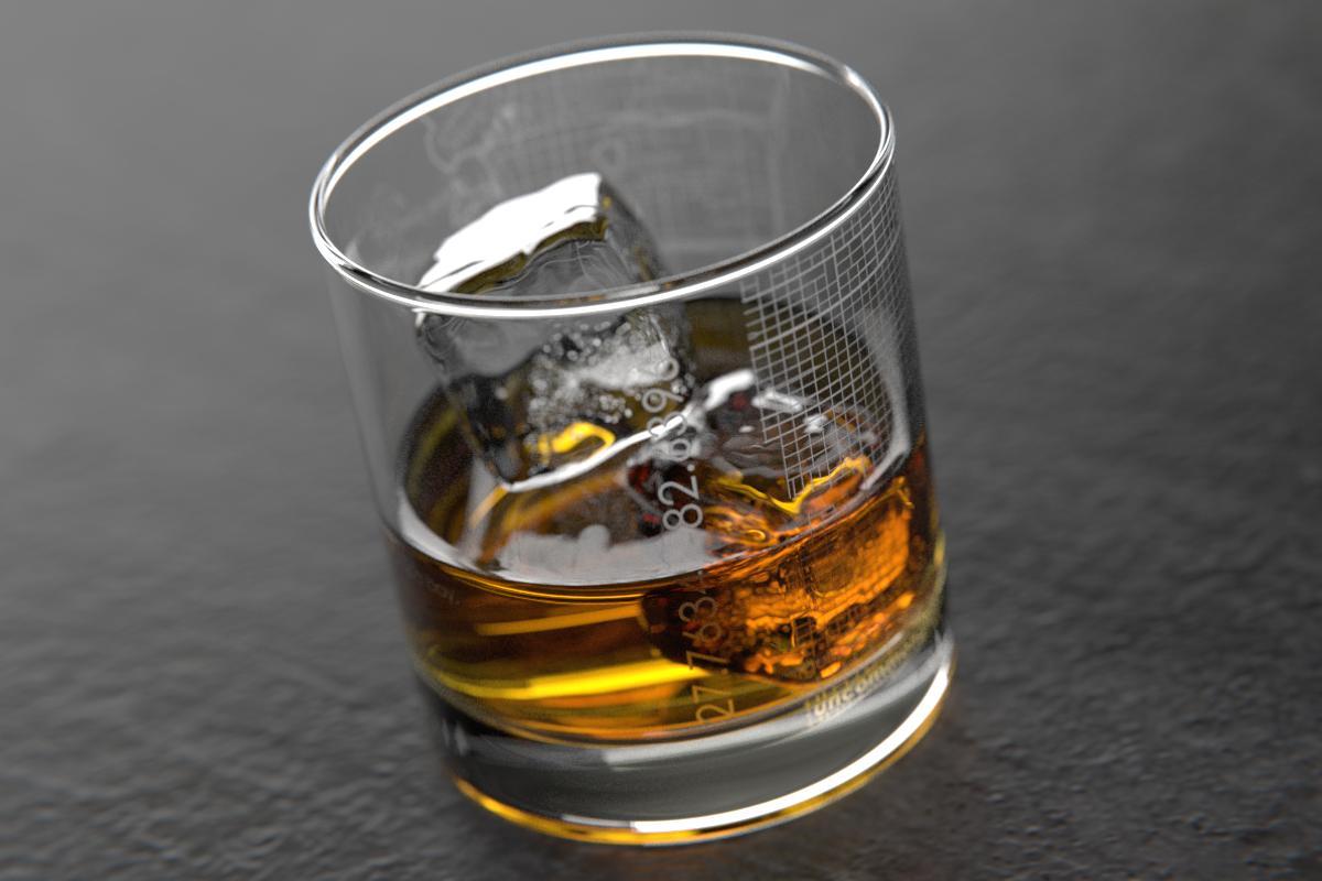 St. Petersburg FL Map Rocks Glass