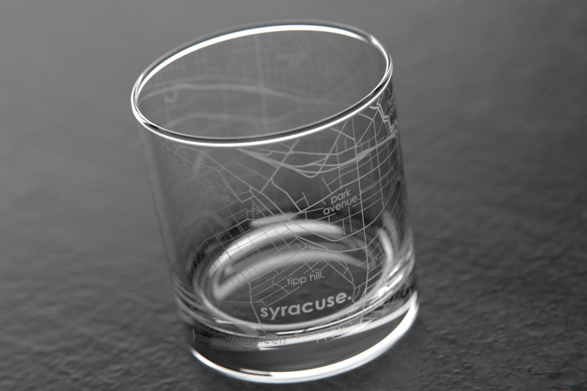 Syracuse NY Map Rocks Glass