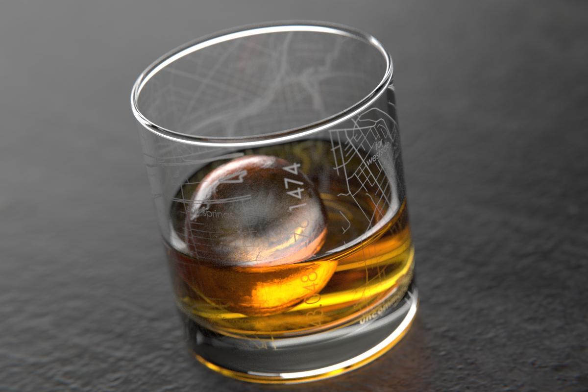 Syracuse NY Map Rocks Glass