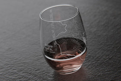 Topography Map Stemless Wine Glass