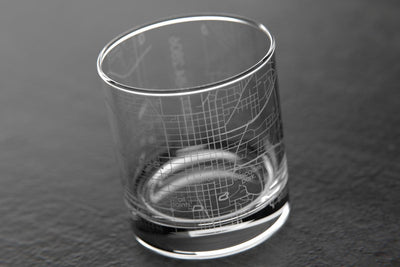Tallahassee FL Map Rocks Glass