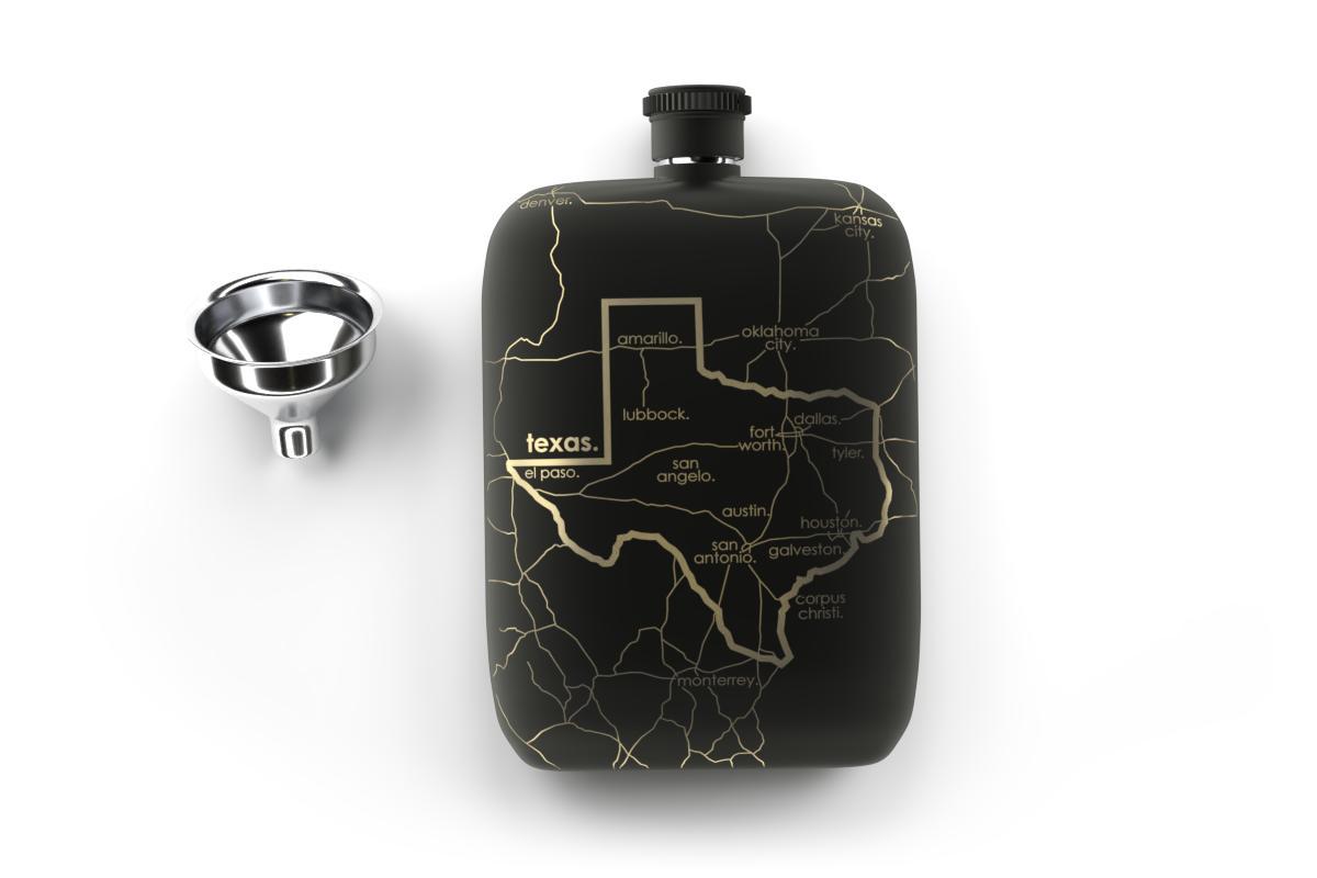 State Map Pocket Flask
