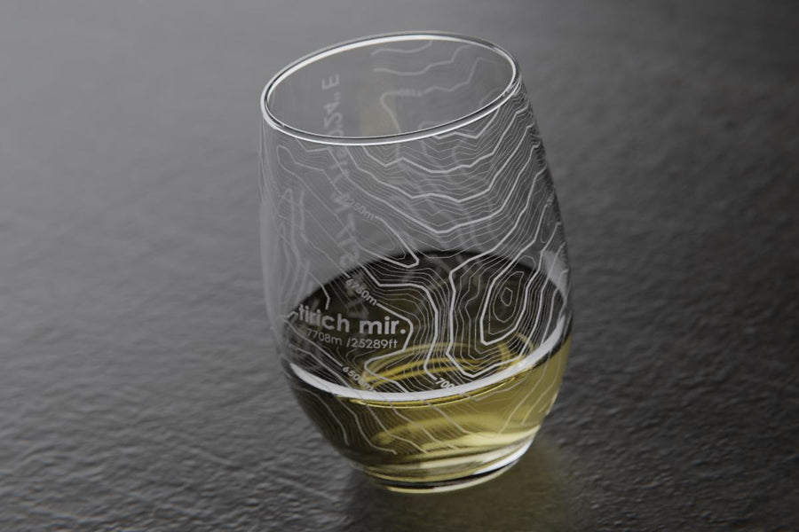 Topography Map Stemless Wine Glass