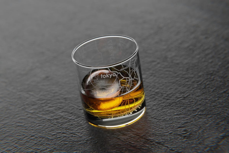 Tokyo Map Rocks Glass