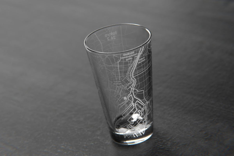 Tokyo 26.2 Marathon Map Pint Glass