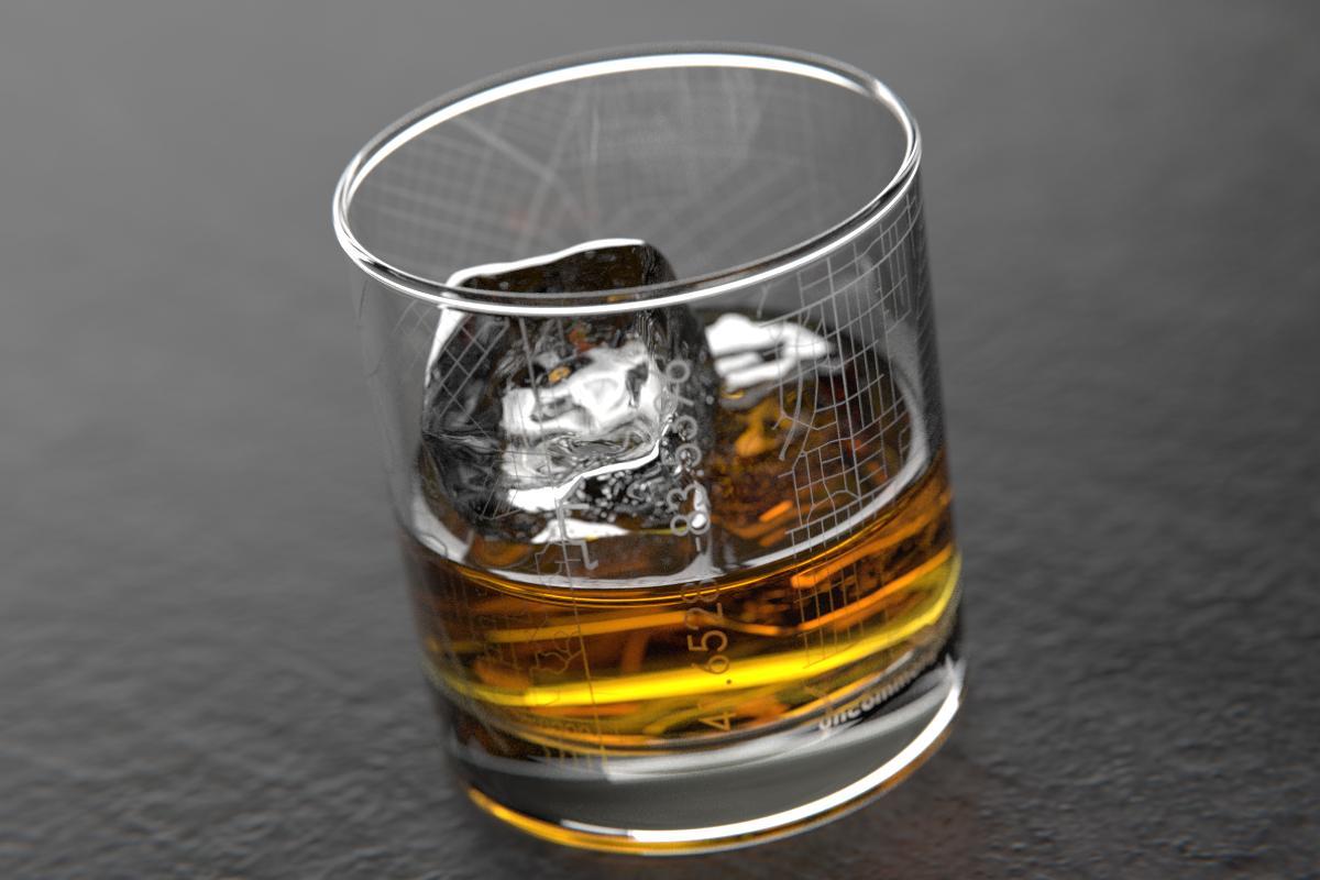 Toledo OH Map Rocks Glass