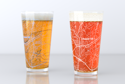 College Town Map Drinkware - Pint Pair - Printed Color Series