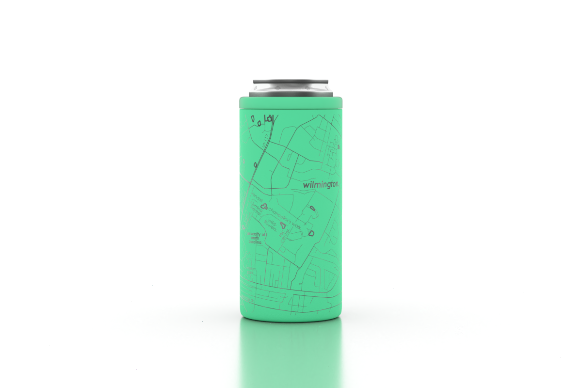 College Town Map Insulated 12 oz Slim Can Cooler