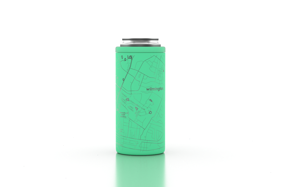 College Town Map Insulated 12 oz Slim Can Cooler