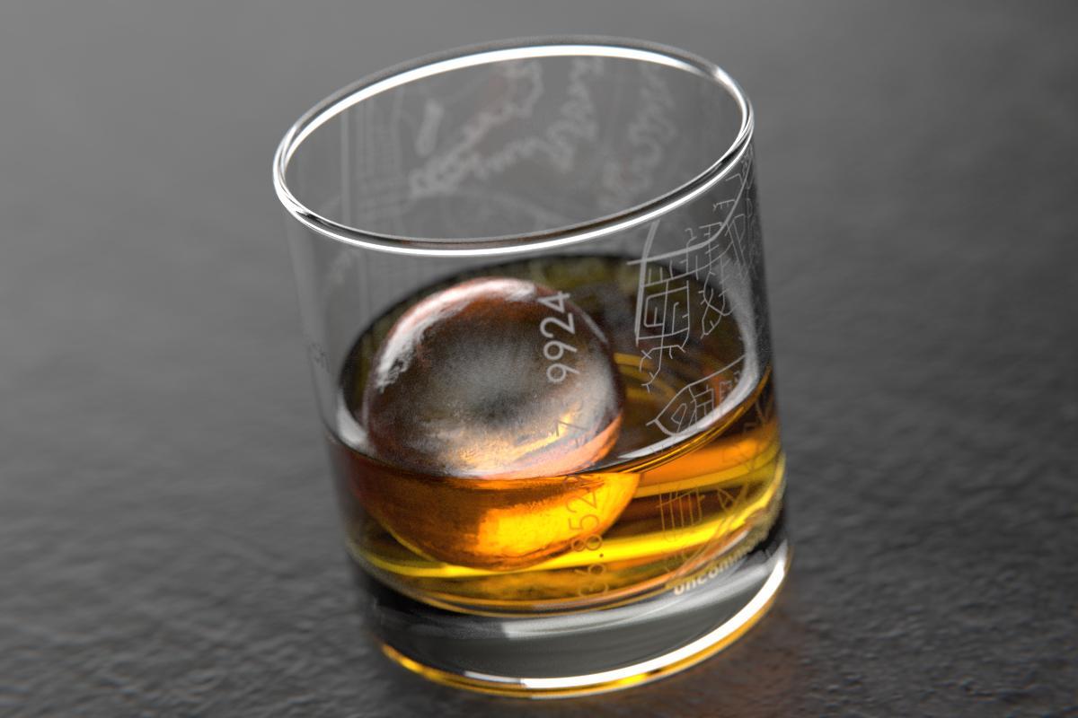 Virginia Beach VA Map Rocks Glass