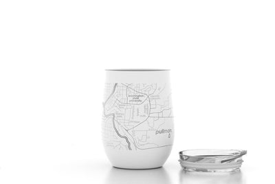 College Town Map 12 oz Insulated Wine Tumbler