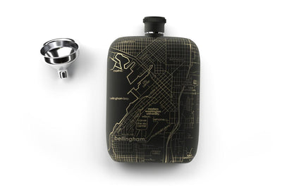 College Town Map Pocket Flask