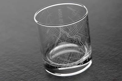 Wilmington DE Map Rocks Glass