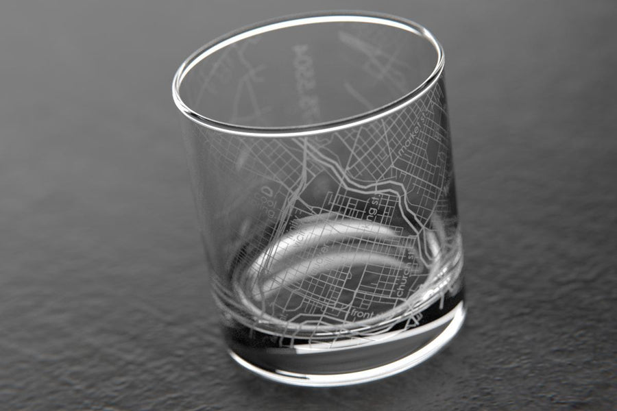 Wilmington DE Map Rocks Glass