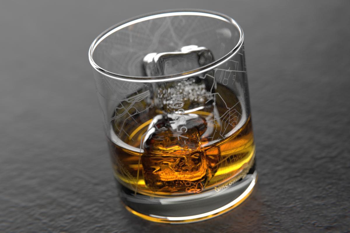 Wilmington DE Map Rocks Glass