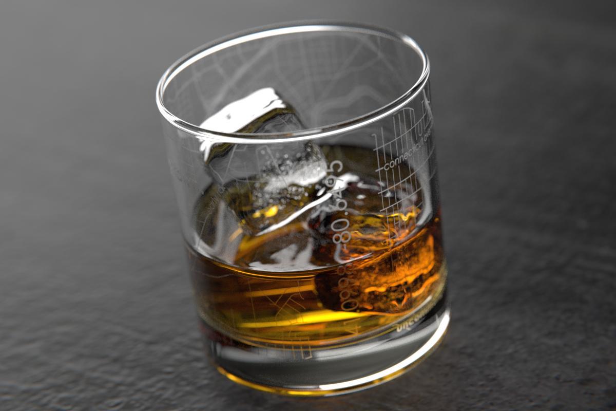 Youngstown OH Map Rocks Glass